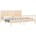 Estructura de cama sin colchón madera maciza de pino 200x200 cm