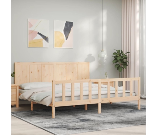 Estructura de cama sin colchón madera maciza de pino 200x200 cm