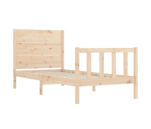 Estructura de cama con cabecero madera maciza