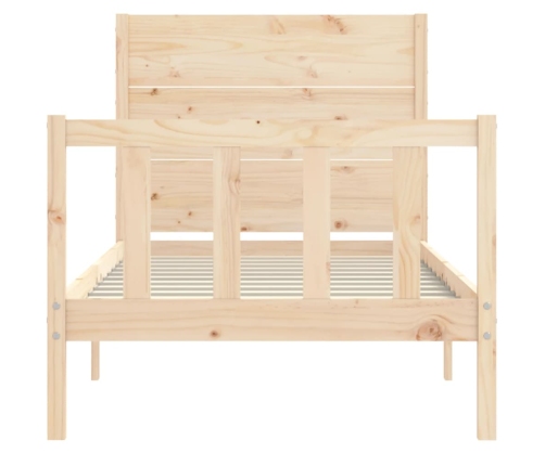 Estructura de cama con cabecero madera maciza