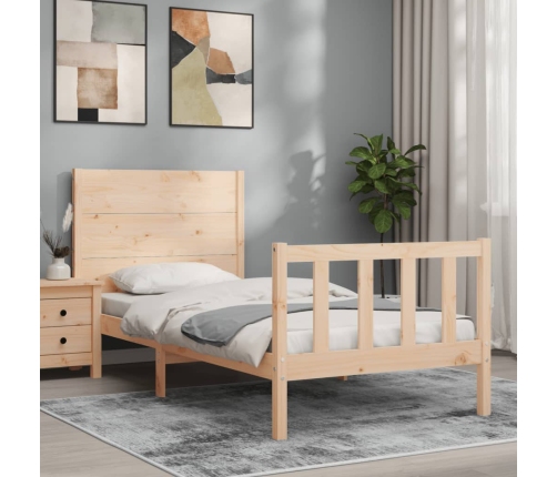 Estructura de cama sin colchón madera maciza de pino 100x200 cm