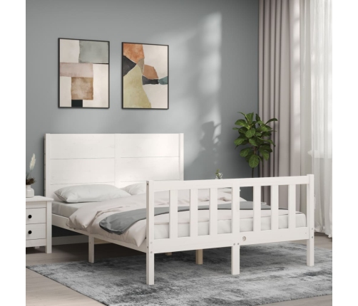 Estructura de cama sin colchón madera de pino blanca 140x200 cm