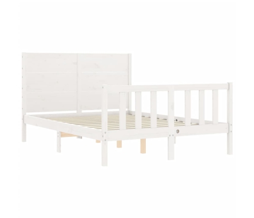 Estructura de cama sin colchón madera de pino blanca 140x200 cm