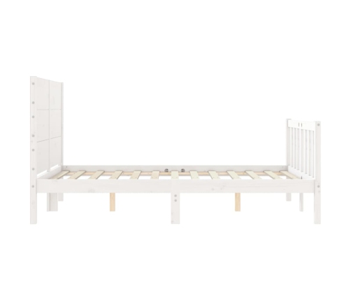 Estructura de cama sin colchón madera de pino blanca 140x200 cm