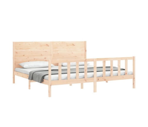 Estructura de cama sin colchón madera maciza de pino 200x200 cm