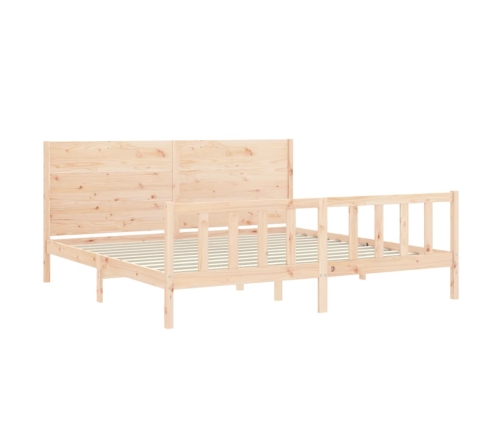 Estructura de cama sin colchón madera maciza de pino 200x200 cm