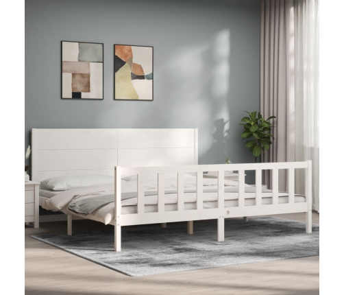 Estructura de cama sin colchón madera maciza blanca 200x200 cm