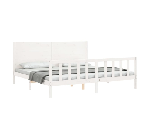 Estructura de cama sin colchón madera maciza blanca 200x200 cm