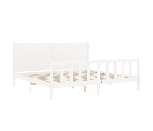 Estructura de cama sin colchón madera maciza blanca 200x200 cm