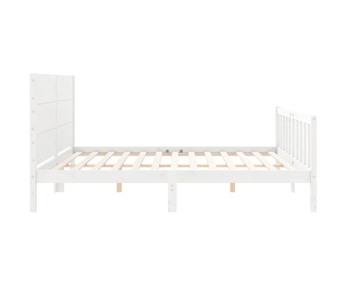 Estructura de cama sin colchón madera maciza blanca 200x200 cm