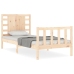 Estructura de cama individual con cabecero madera maciza