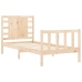 Estructura de cama individual con cabecero madera maciza