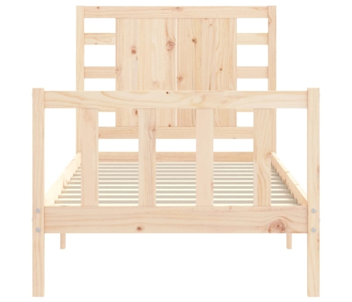 Estructura de cama individual con cabecero madera maciza