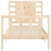 Estructura de cama individual con cabecero madera maciza