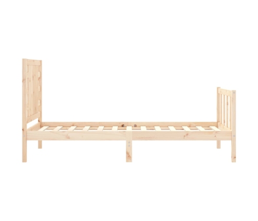 Estructura de cama individual con cabecero madera maciza