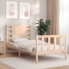 Estructura de cama individual con cabecero madera maciza