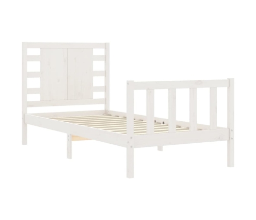 Estructura de cama sin colchón madera de pino blanca 90x200 cm