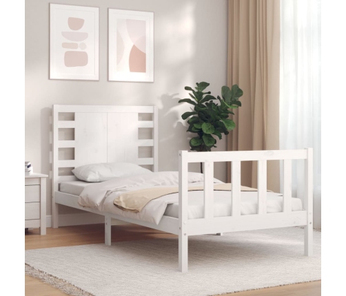 Estructura de cama sin colchón madera de pino blanca 90x200 cm