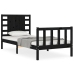 Estructura de cama con cabecero madera maciza negro 100x200 cm
