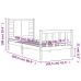 Estructura de cama con cabecero madera maciza negro 100x200 cm
