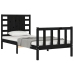 Estructura de cama con cabecero madera maciza negro 100x200 cm