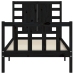 Estructura de cama con cabecero madera maciza negro 100x200 cm