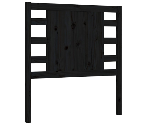 Estructura de cama con cabecero madera maciza negro 100x200 cm