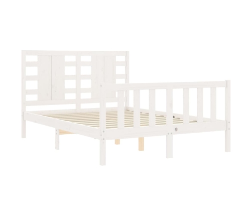 Estructura de cama sin colchón madera de pino blanca 120x200 cm