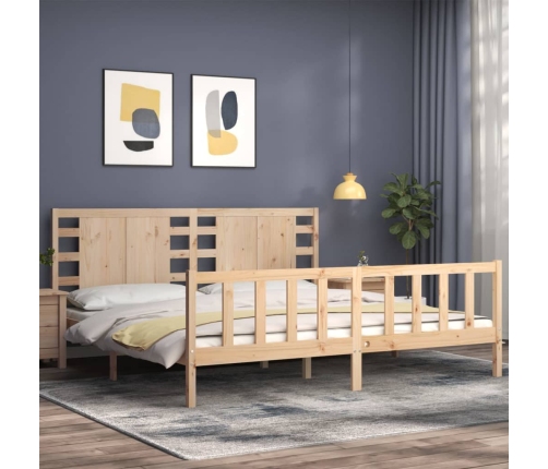 Estructura de cama sin colchón madera maciza de pino 200x200 cm