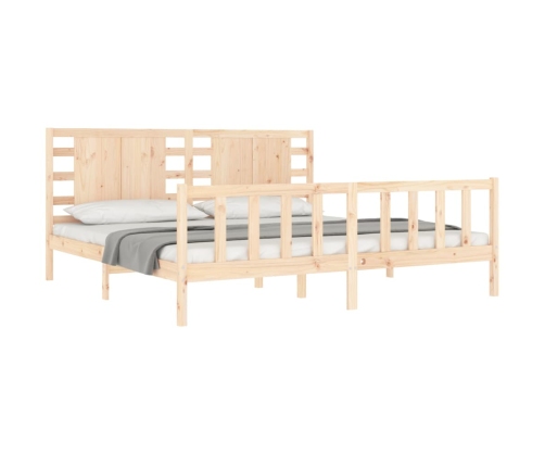 Estructura de cama sin colchón madera maciza de pino 200x200 cm