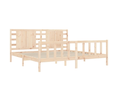 Estructura de cama sin colchón madera maciza de pino 200x200 cm