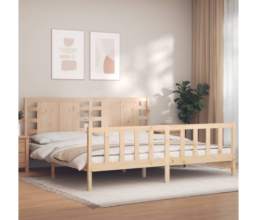 Estructura de cama sin colchón madera maciza de pino 200x200 cm