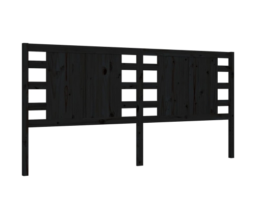 Estructura de cama con cabecero madera maciza negro 200x200 cm