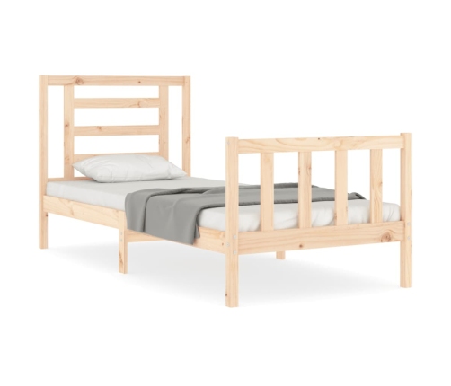 Estructura de cama con cabecero madera maciza