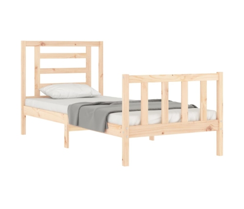 Estructura de cama con cabecero madera maciza