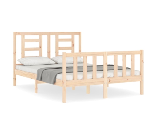 Estructura de cama sin colchón madera maciza de pino 140x190 cm