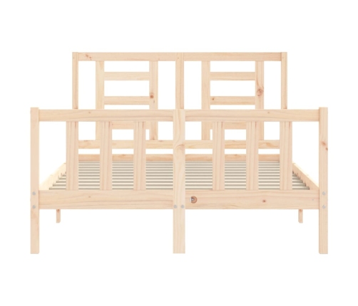 Estructura de cama sin colchón madera maciza de pino 140x190 cm