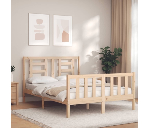 Estructura de cama sin colchón madera de pino blanca 140x200 cm