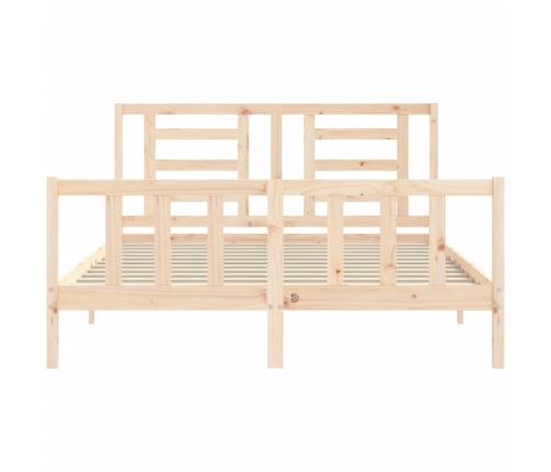 Estructura de cama sin colchón madera maciza de pino 160x200 cm