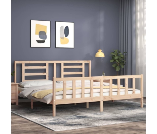 Estructura de cama sin colchón madera maciza de pino 200x200 cm