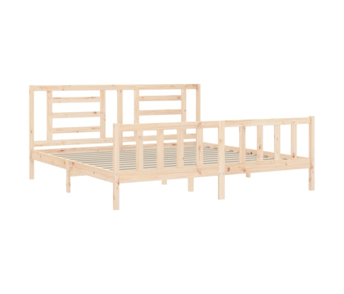 Estructura de cama sin colchón madera maciza de pino 200x200 cm