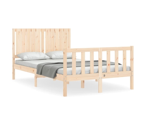 Estructura de cama de matrimonio con cabecero madera maciza