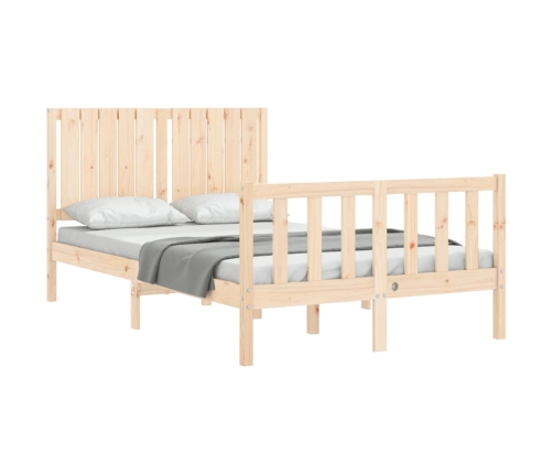 Estructura de cama de matrimonio con cabecero madera maciza