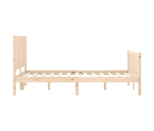 Estructura de cama de matrimonio con cabecero madera maciza