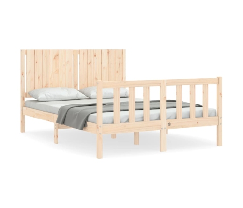 Estructura de cama sin colchón madera maciza de pino 140x190 cm