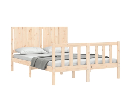 Estructura de cama sin colchón madera maciza de pino 140x190 cm