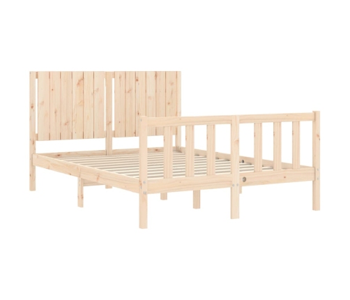 Estructura de cama sin colchón madera maciza de pino 140x190 cm