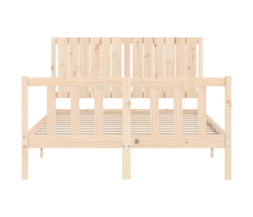 Estructura de cama sin colchón madera maciza de pino 140x190 cm