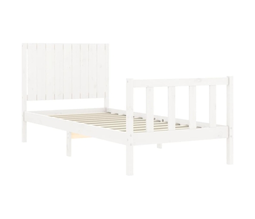 Estructura de cama sin colchón madera de pino blanca 90x200 cm