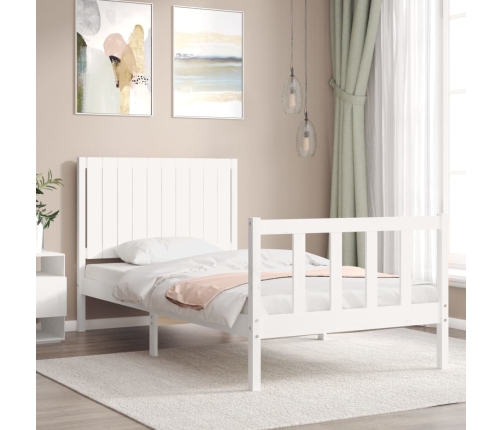 Estructura cama sin colchón madera maciza pino blanca 100x200cm